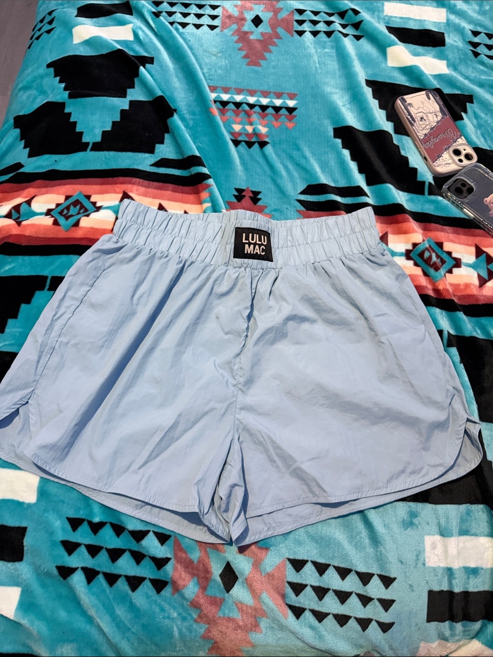 Lulu Mac Women's Light Blue Elastic Waist Short Large